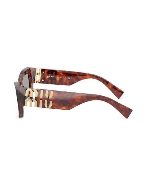 Miu Miu Eyewear tortoiseshell-effect rectangle sunglasses - Brown