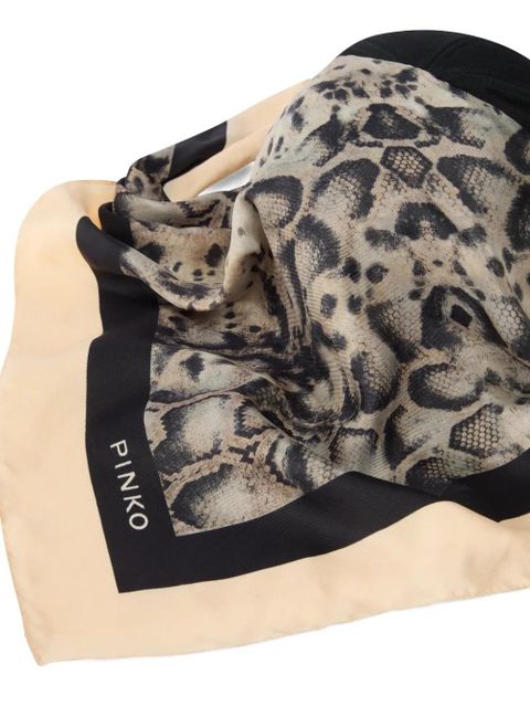 PINKO animal-print scarf baseball cap - Black