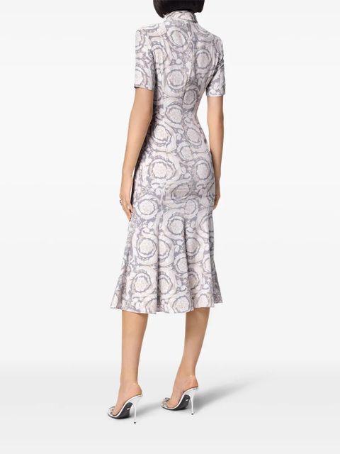 Versace Barocco Lavallière silk midi dress - Grey - zdjęcie produktu nr 2