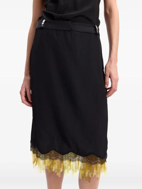 16Arlington Vea lace-trim midi skirt - Black
