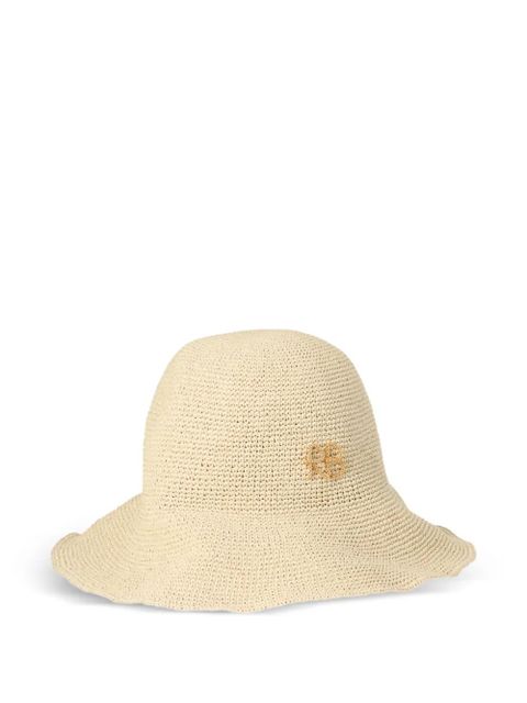 Ruslan Baginskiy ruffled straw hat - Neutrals - zdjęcie produktu nr 1