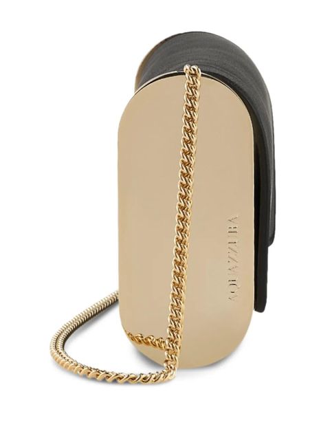 Aquazzura metallic-plaque chain shoulder bag - Black