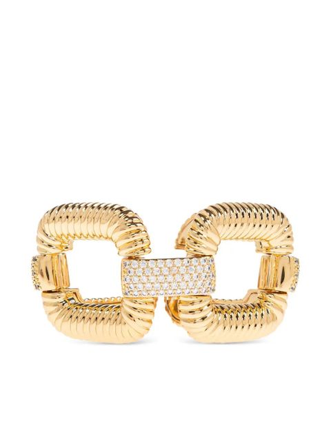 Self-Portrait cable-link crystal-embellished bracelet - Gold - zdjęcie produktu nr 1