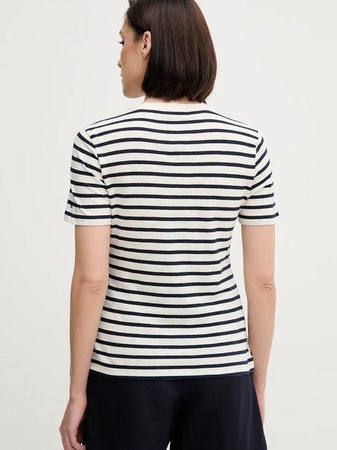 Tommy Hilfiger t-shirt bawełniany damski kolor beżowy WW0WW44559 - zdjęcie produktu nr 2