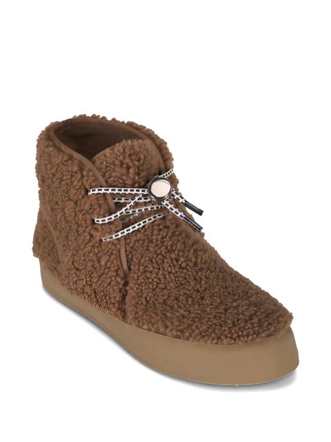 Le Monde Beryl 27mm shearling lace-up ankle boots - Brown