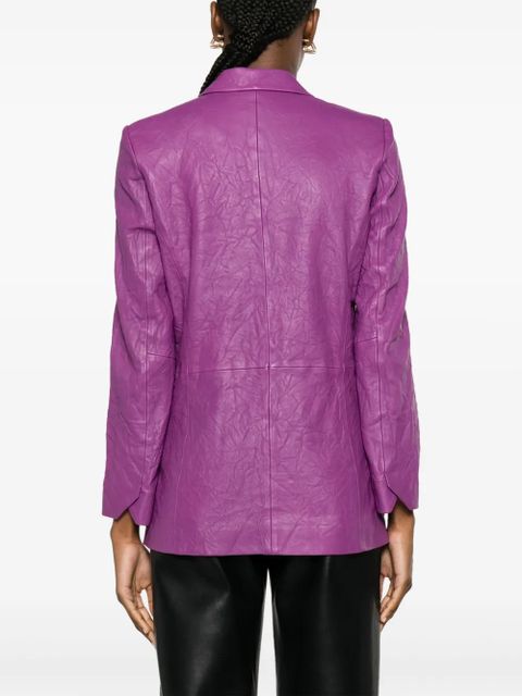 Zadig&Voltaire Visco crinkled leather blazer - Purple