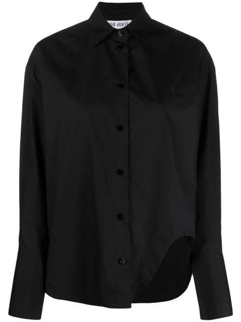 The Attico Eliza logo-embroidered cotton shirt - Black - zdjęcie produktu nr 1