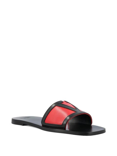 Valentino Garavani Viva Superstar VLogo leather sandals - Red