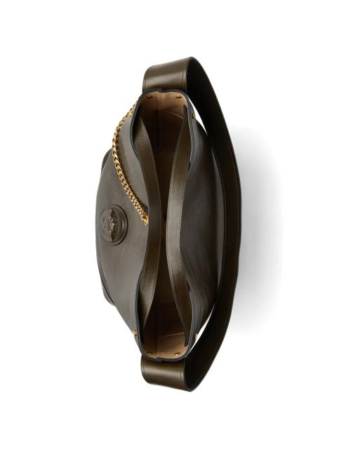 Versace Pivot large leather bucket bag - Green