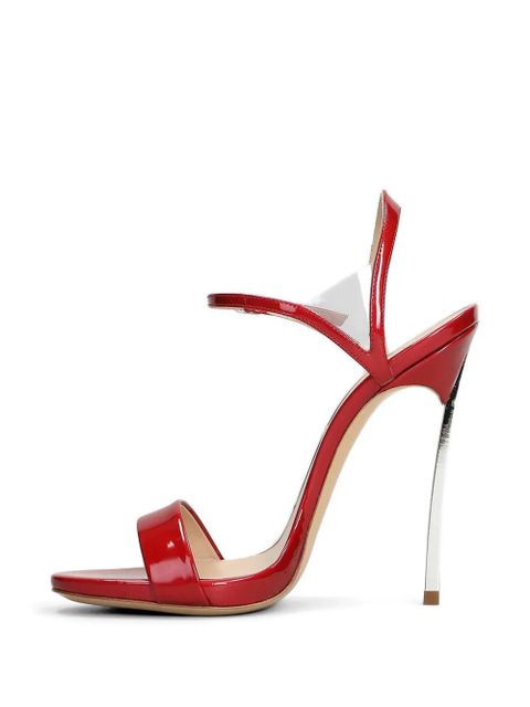 Casadei 80mm Samurai patent-finish heeled sandals - Red