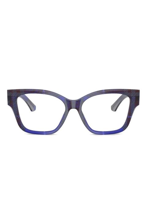 Burberry Eyewear check-pattern square-frame glasses - Blue - zdjęcie produktu nr 1