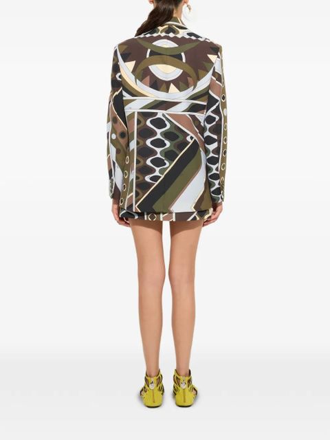 PUCCI Vivara-print oversized jacket in cool wool - Green