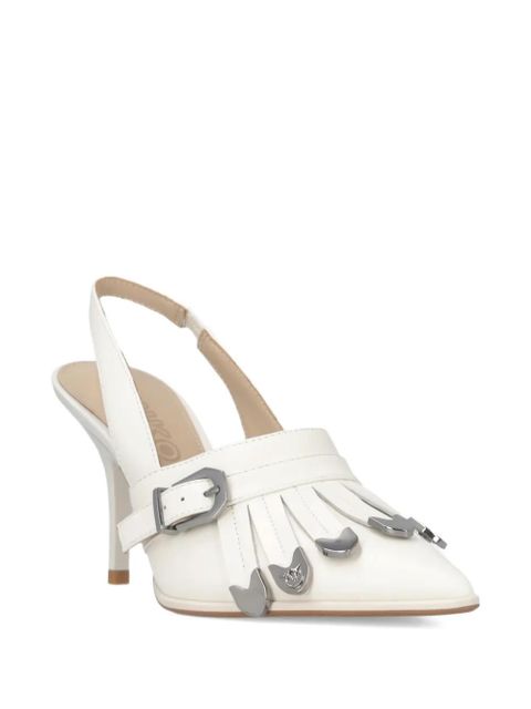 PINKO slingback fringed-detail pumps - White - zdjęcie produktu nr 2
