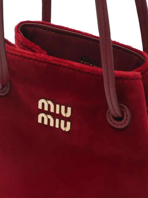 Miu Miu logo velvet mini bag - Red