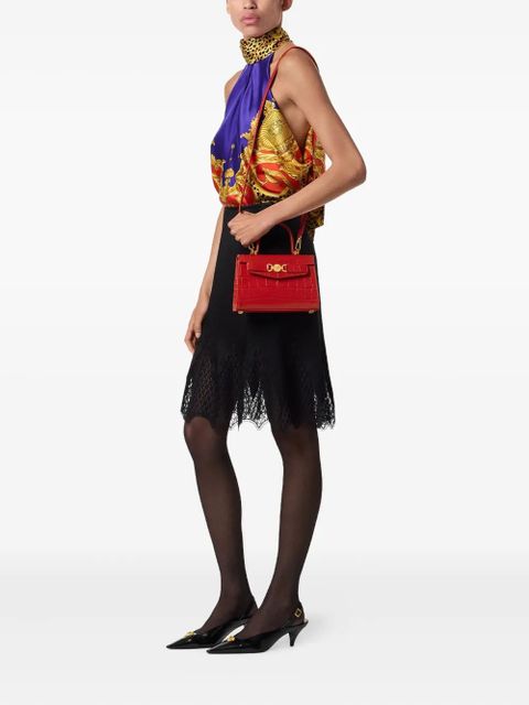 Versace small crocodile-embossed top-handle bag - Red - zdjęcie produktu nr 2