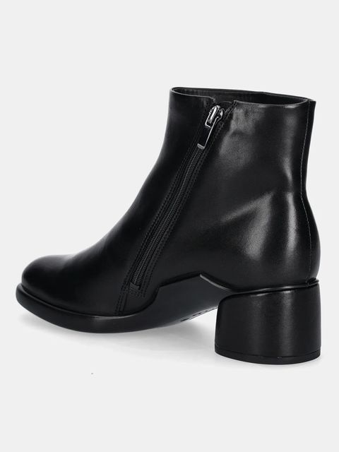Ecco botki skórzane Sculpted 35 Clean Boot damskie kolor czarny na słupku 222413-01001