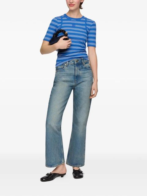 GANNI rigid cropped trousers - Blue
