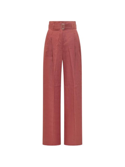 Max Mara belted pleated trousers - Red - zdjęcie produktu nr 1