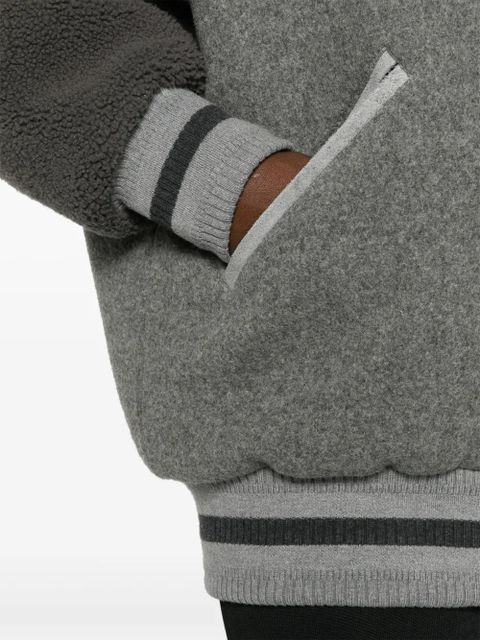 Givenchy logo-appliqué wool bomber jacket - Grey