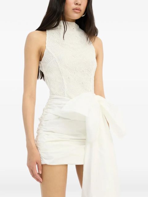 ROTATE BIRGER CHRISTENSEN lace bow mini dress - White