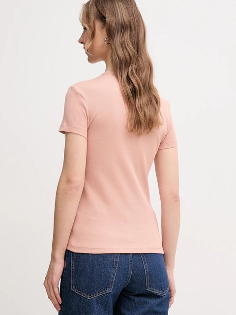 Lacoste t-shirt bawełniany damski kolor pomarańczowy TF5538