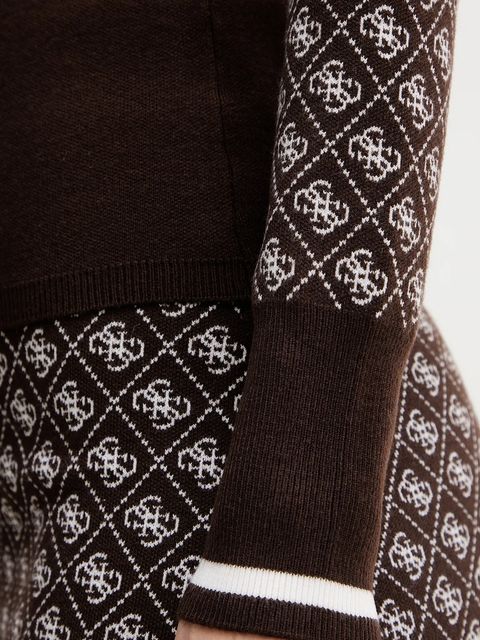 Guess sweter z dodatkiem wełny AUBREY damski kolor brązowy z półgolfem W5BR24 Z3JD2