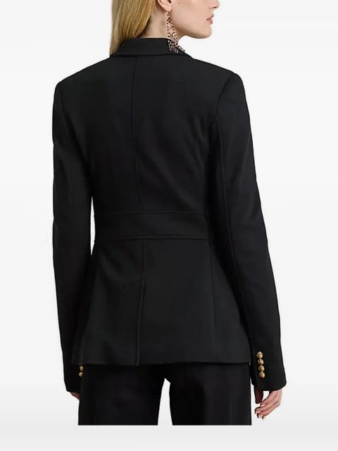 Lauren Ralph Lauren embroidered-detail buttoned blazer - Black