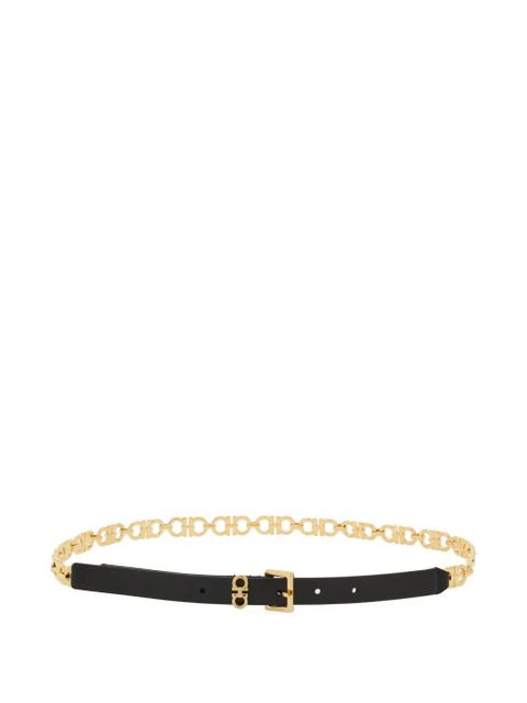 Ferragamo Gancini-chain square-buckle belt - Black - zdjęcie produktu nr 1