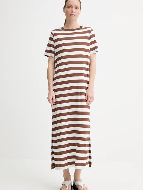 Marc O'Polo sukienka kolor brązowy maxi prosta 5000006507 - zdjęcie produktu nr 1