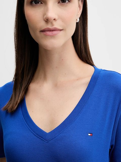 Tommy Hilfiger t-shirt bawełniany damski kolor niebieski WW0WW40584