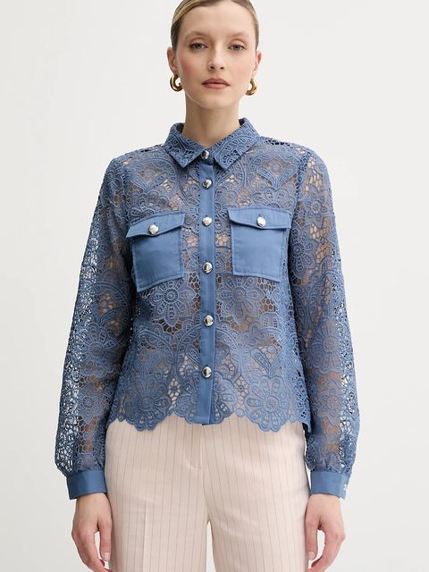 Morgan koszula CIVI damska kolor niebieski regular z kołnierzykiem klasycznym CIVI - zdjęcie produktu nr 1