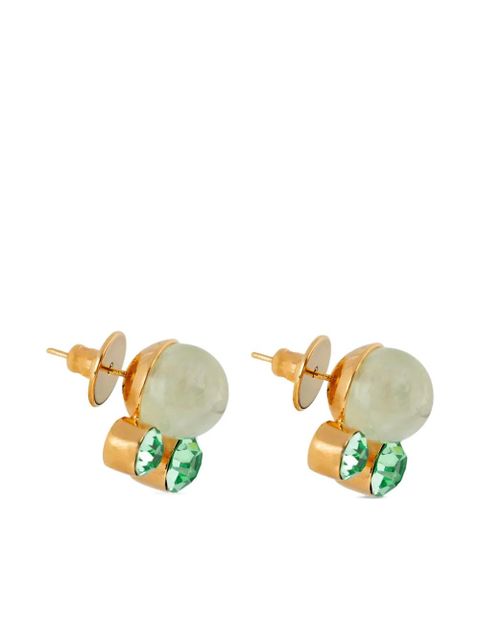 DRIES VAN NOTEN stone pin earrings - Gold