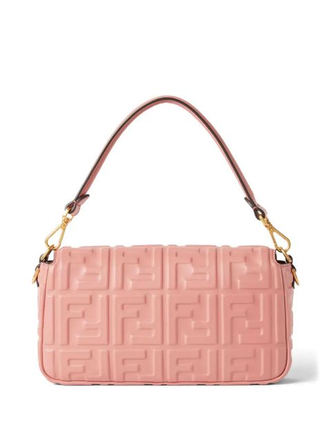 FENDI medium Baguette FF logo quilted shoulder bag - Pink