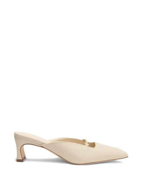 BY FAR Leda sculpted chain leather mules - White - zdjęcie produktu nr 1