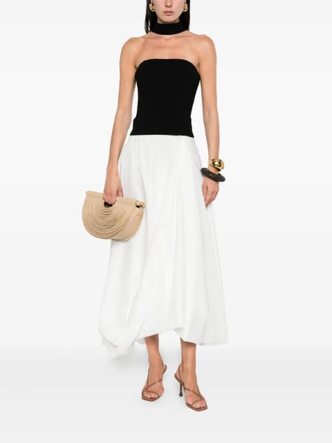 Cult Gaia halterneck ribbed top - Black