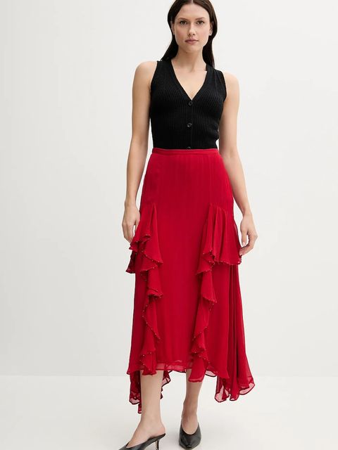 Hoss Intropia spódnica kolor czerwony maxi rozkloszowana 8429025 - zdjęcie produktu nr 2