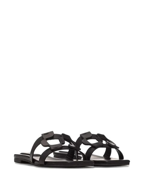 Simkhai monogram-detail flat sandals - Black