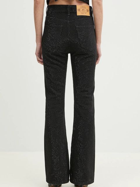 Fiorucci jeansy Rhinestone Flared damskie high waist U02SPDJE083DN01DN05