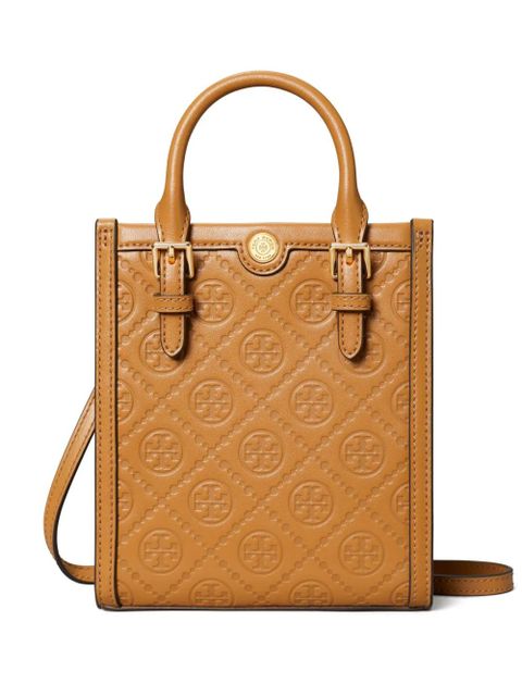 Tory Burch mini T-monogram leather tote bag - Brown - zdjęcie produktu nr 1