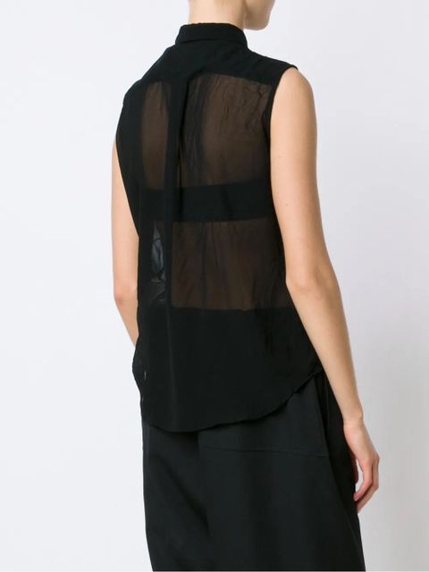 Comme Des Garçons embellished sheer shirt - Black