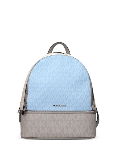 Michael Kors monogram-pattern panelled backpack - Blue - zdjęcie produktu nr 1