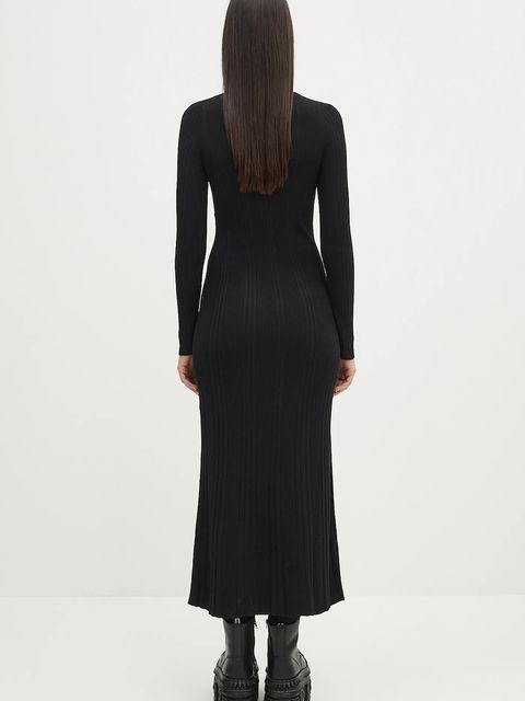 Samsoe Samsoe sukienka Sacheryl V-Neck kolor czarny maxi prosta F25100046