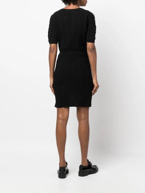 Ferragamo micro-pleated midi dress - Black