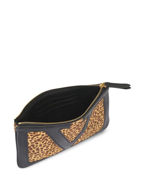 Valentino Garavani animal-print clutch bag - Brown