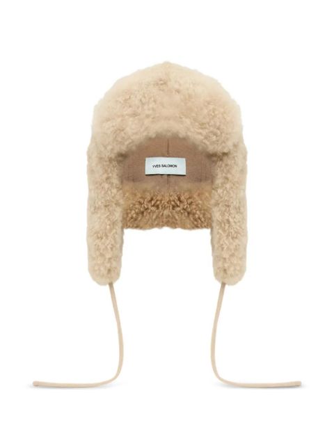 Yves Salomon shearling hat - Neutrals - zdjęcie produktu nr 1