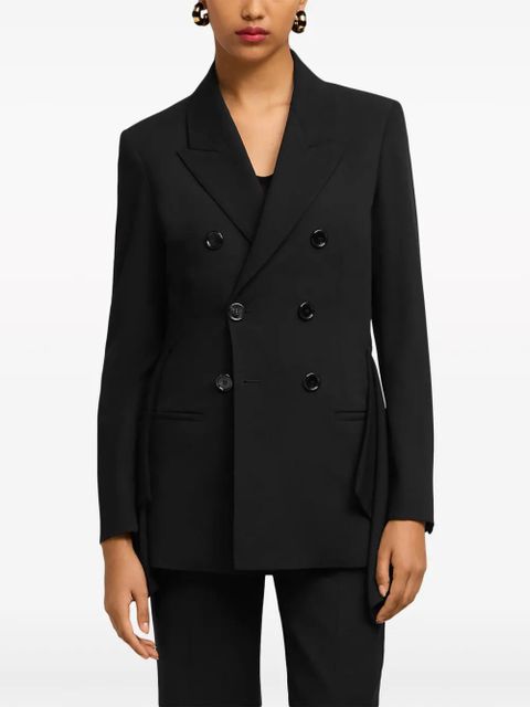 AMI Paris draped-panel virgin wool blazer - Black