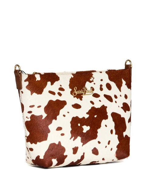 MC2 Saint Barth Aline cow-print clutch bag - White