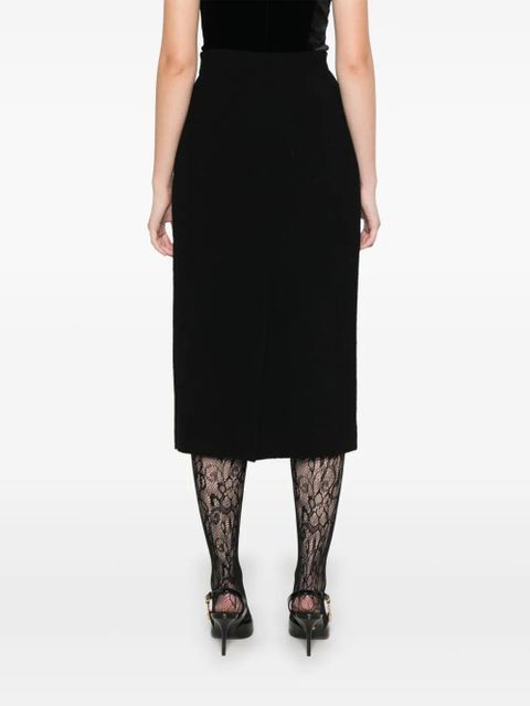 Alessandra Rich tweed bouclé midi skirt - Black