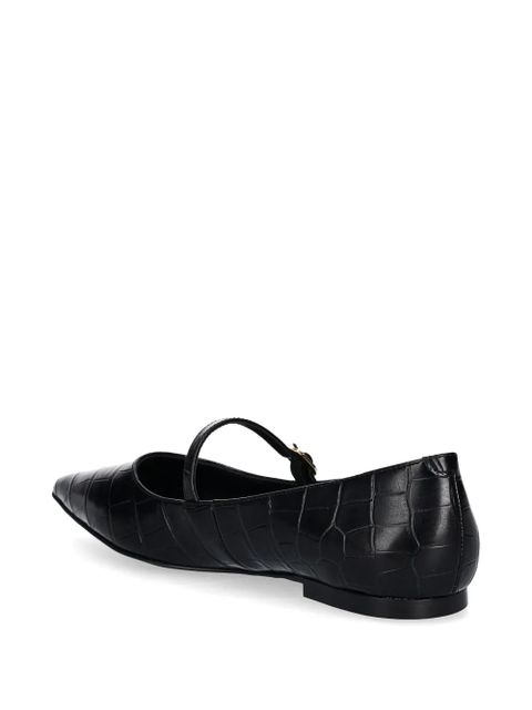 TWINSET crocodile-effect ballet flats - Black