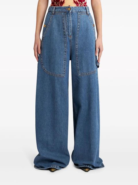 ETRO Pegaso-embroidery wide-leg jeans - Blue - zdjęcie produktu nr 2